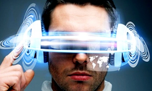 man wearing virtual reality gaming headset